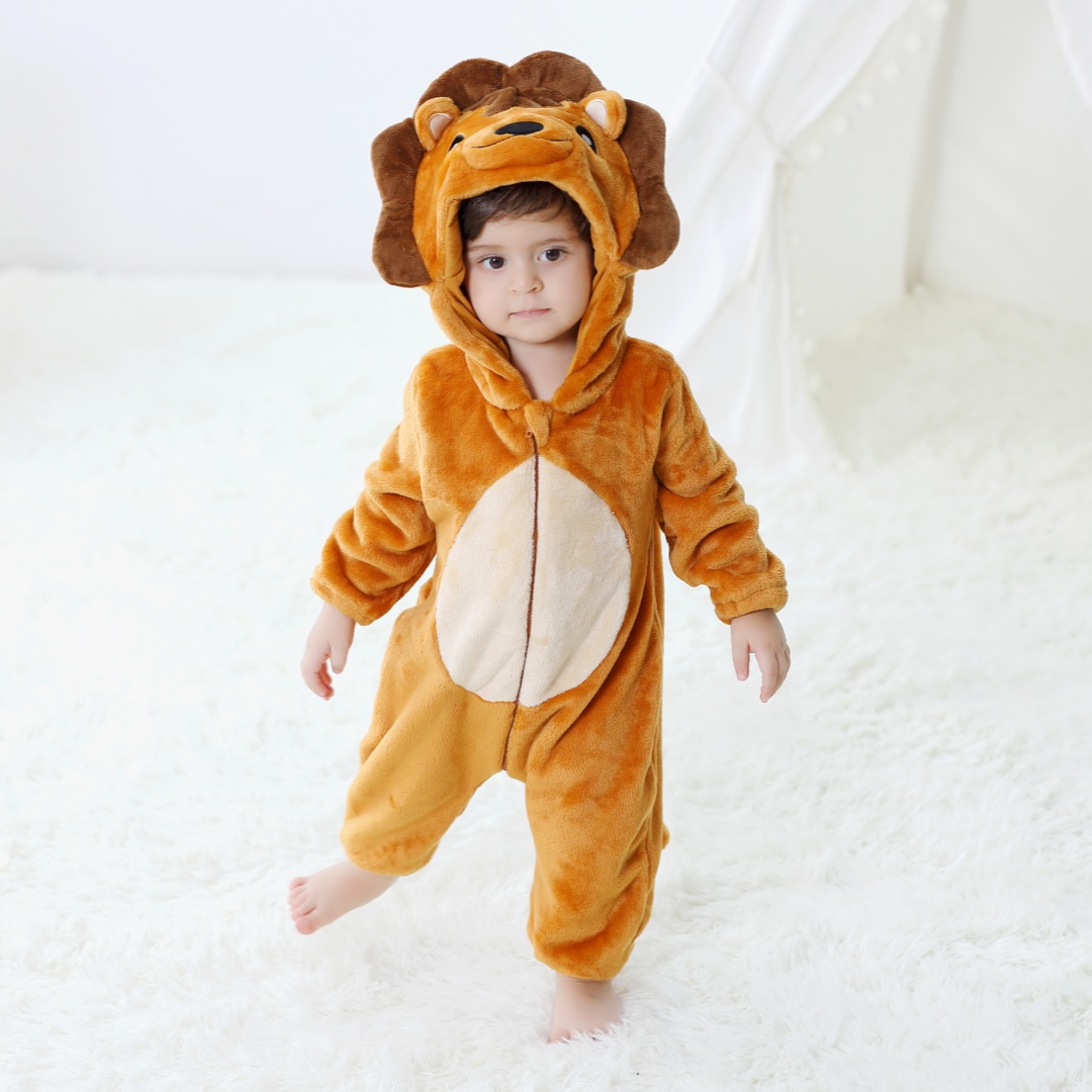 Newborn Baby Cute Lion Animal  - Cotton Baby Onesies Zipper review and price