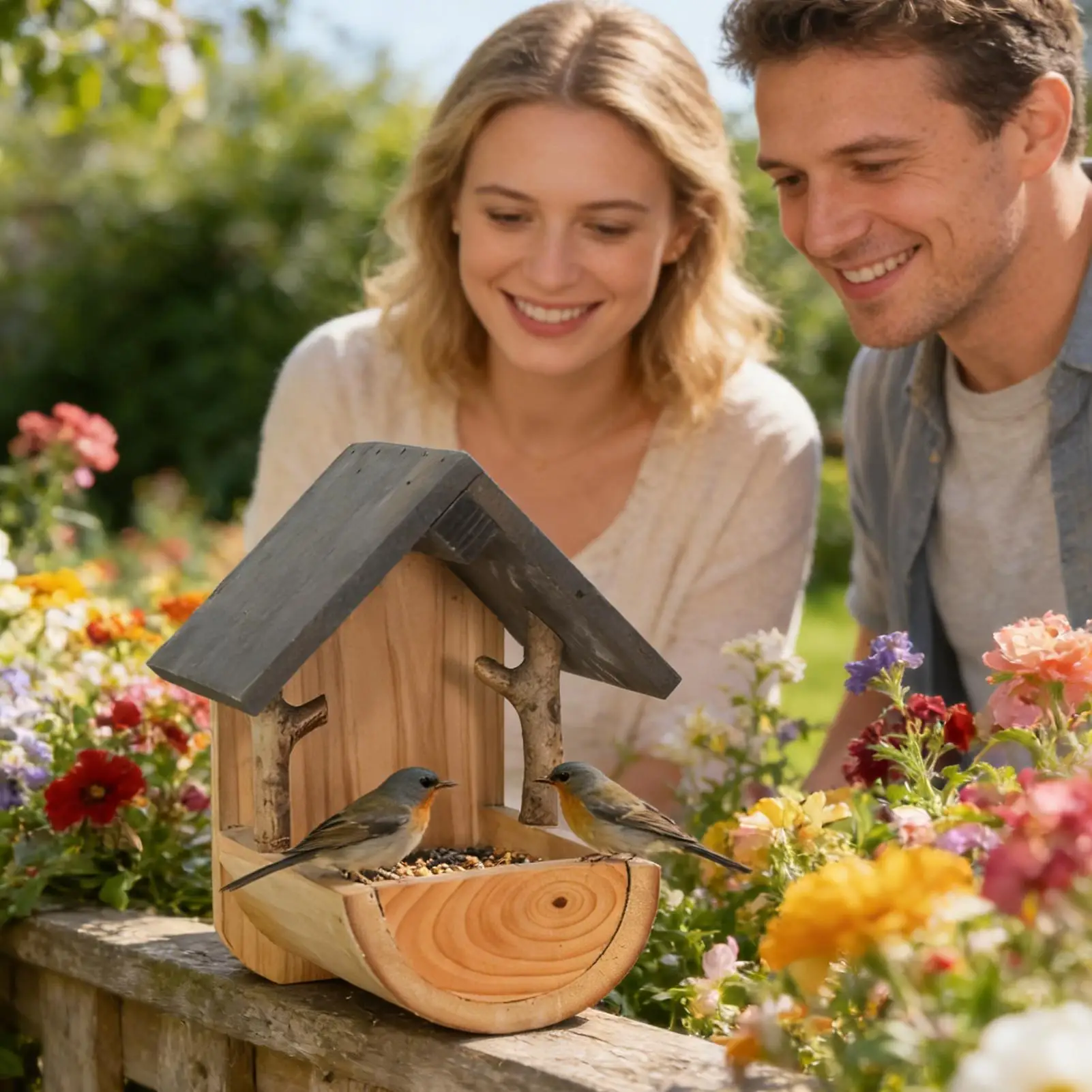 Wall Mount Wooden bird feeder  - Feeding review and price