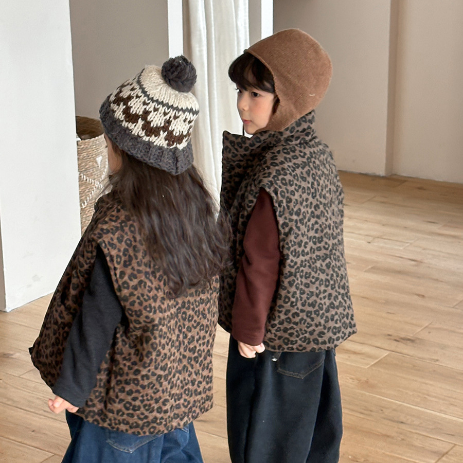 Kids Leopard Print Padded Vest - Toddler Boy Winter Fleece Jacket review and price