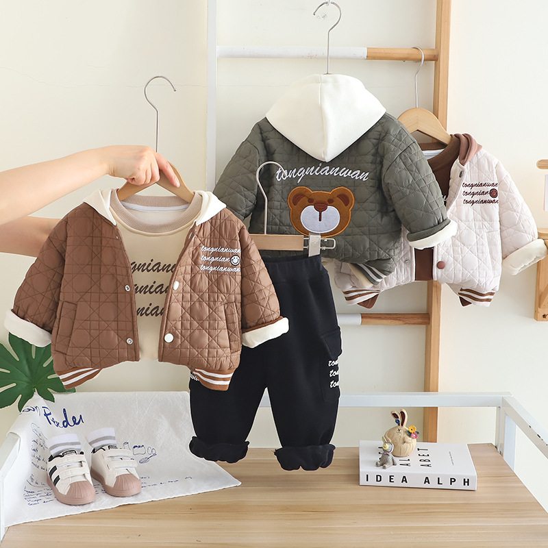 2025 Winter Kids Boys 3-Piece  - Toddler Boy Winter Fleece Jacket review and price