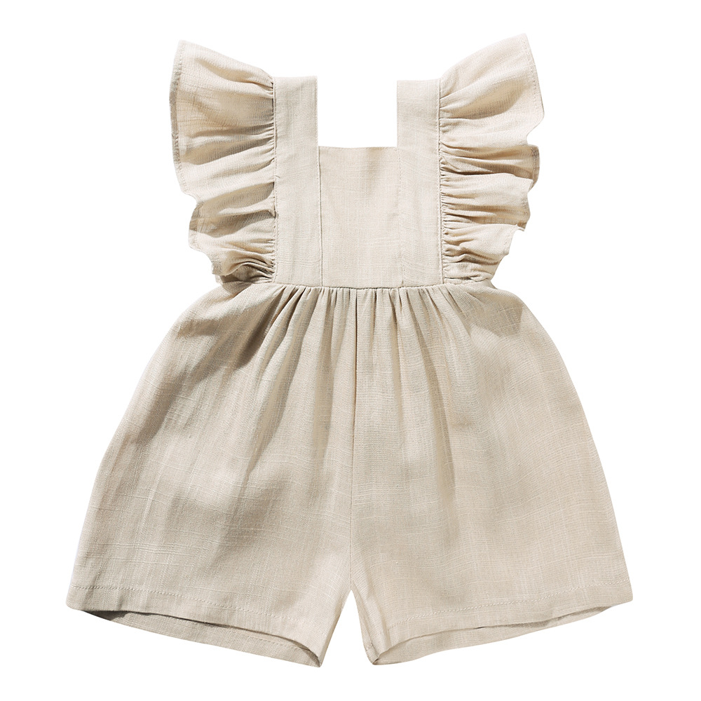 Summer Baby Clothes Unisex Gir - Baby Summer Linen Sleeveless Jumpsuit review and price