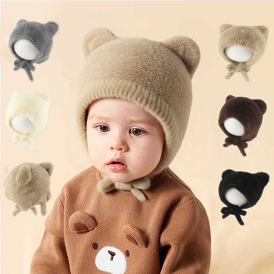Cute Cartoon Baby Knitted Hat  - Infant Beanie Hat With Ears review and price