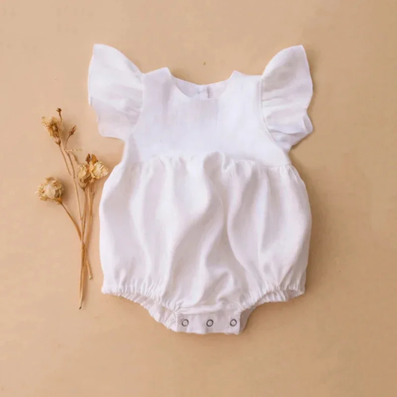 0-24M Linen Cotton Newborn Gir - Baby Summer Linen Sleeveless Jumpsuit review and price