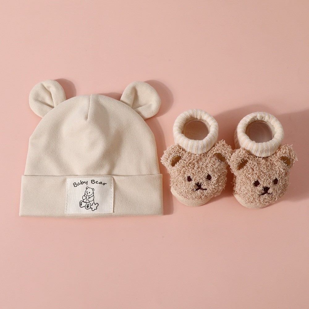 2Pcs/Set Cute Cotton Baby Hat  - Infant Beanie Hat With Ears review and price
