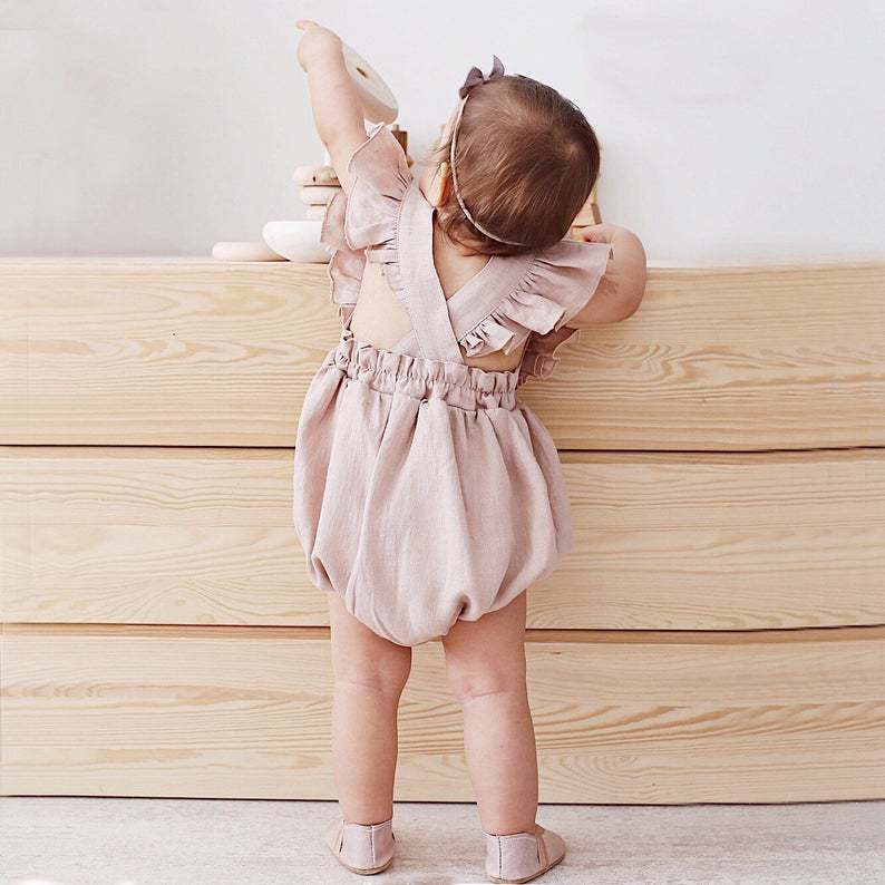 Baby Girls Rompers Summer Soli - Baby Summer Linen Sleeveless Jumpsuit review and price
