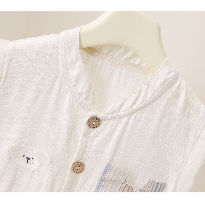 Baby Boys Summer Romper Cartoo - Baby Summer Linen Sleeveless Jumpsuit review and price