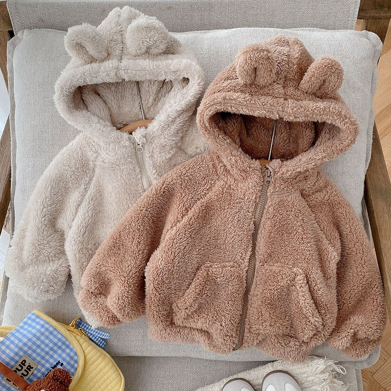 Kids Bear Ear Hooded Fleece Ja - Toddler Boy Winter Fleece Jacket review and price